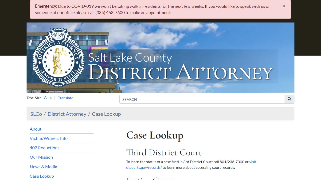 Case Lookup - District Attorney | SLCo - Salt Lake County, Utah